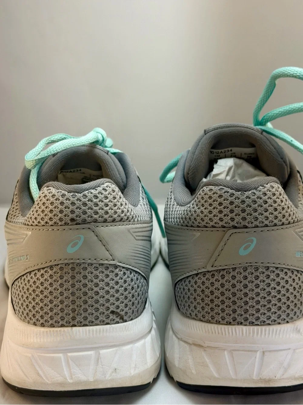 ASICS Women's Gray and Mint Athletic Running Shoes